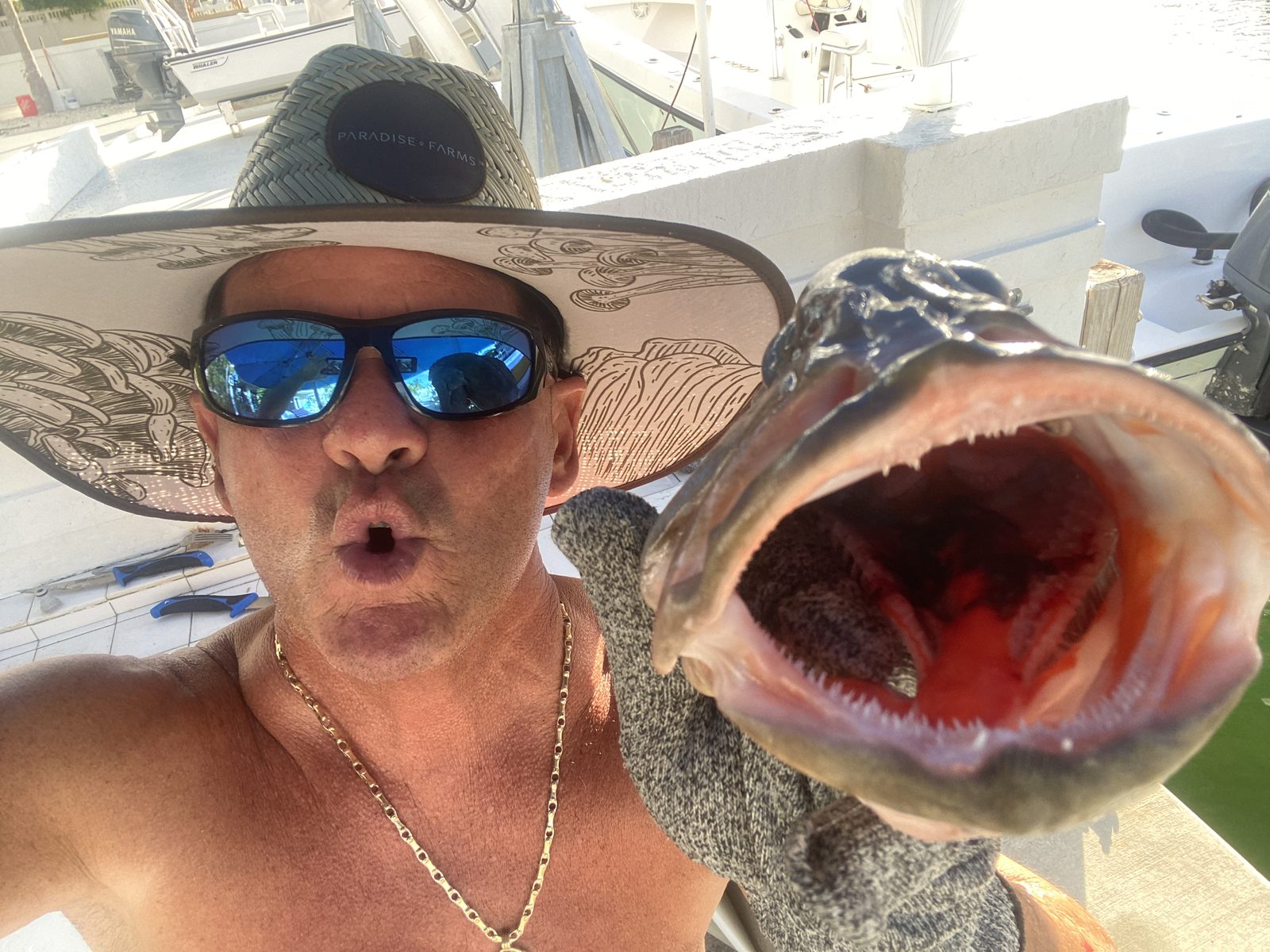 Captain Rene with a fish caught offshore